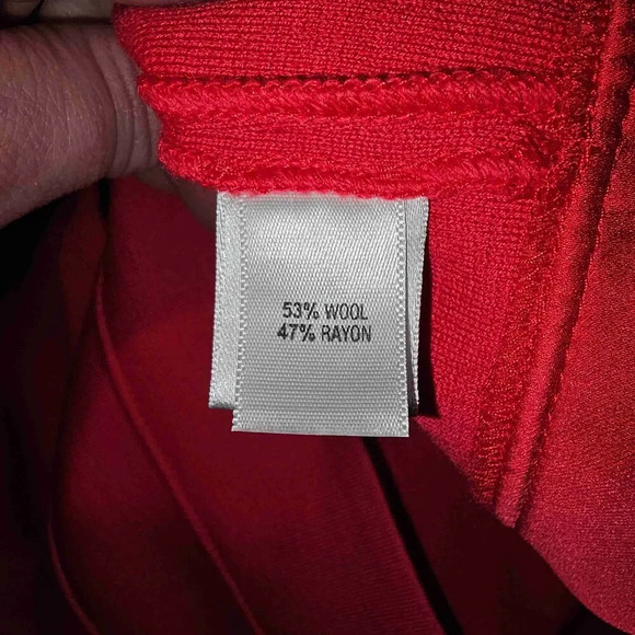 NWT St John Womens Grenadine Red Wool Sheath Dress 10 - Picture 6 of 6